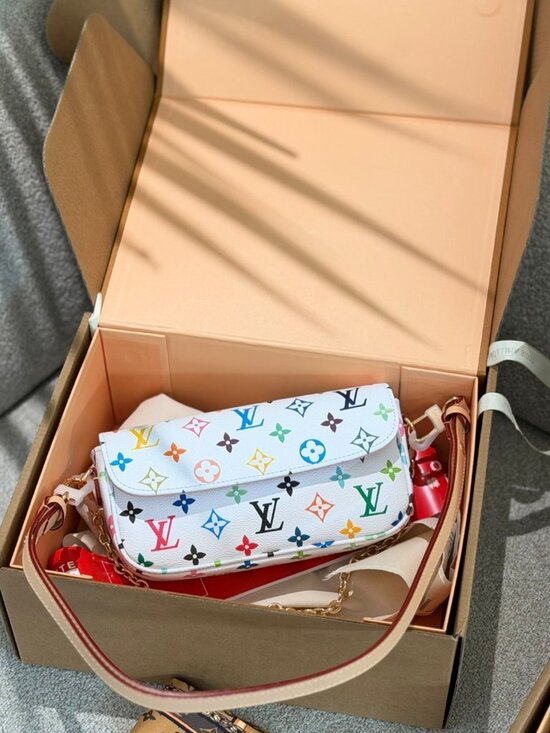 ✨ Louis Vuitton Multi-Color Monogram Mini Bag - Rainbow Monogram with Chain Stra